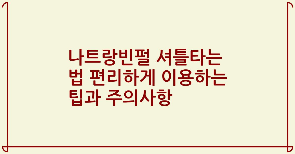 나트랑빈펄 셔틀타는 법 편리하게 이용하는 팁과 주의사항